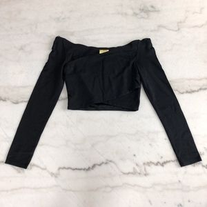 H&M Black Off-Shoulder Crop Top